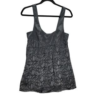 Rebecca Taylor Tank Top Shirt Womens Size 2 Vintage Silk Blend Lacey Lined Black